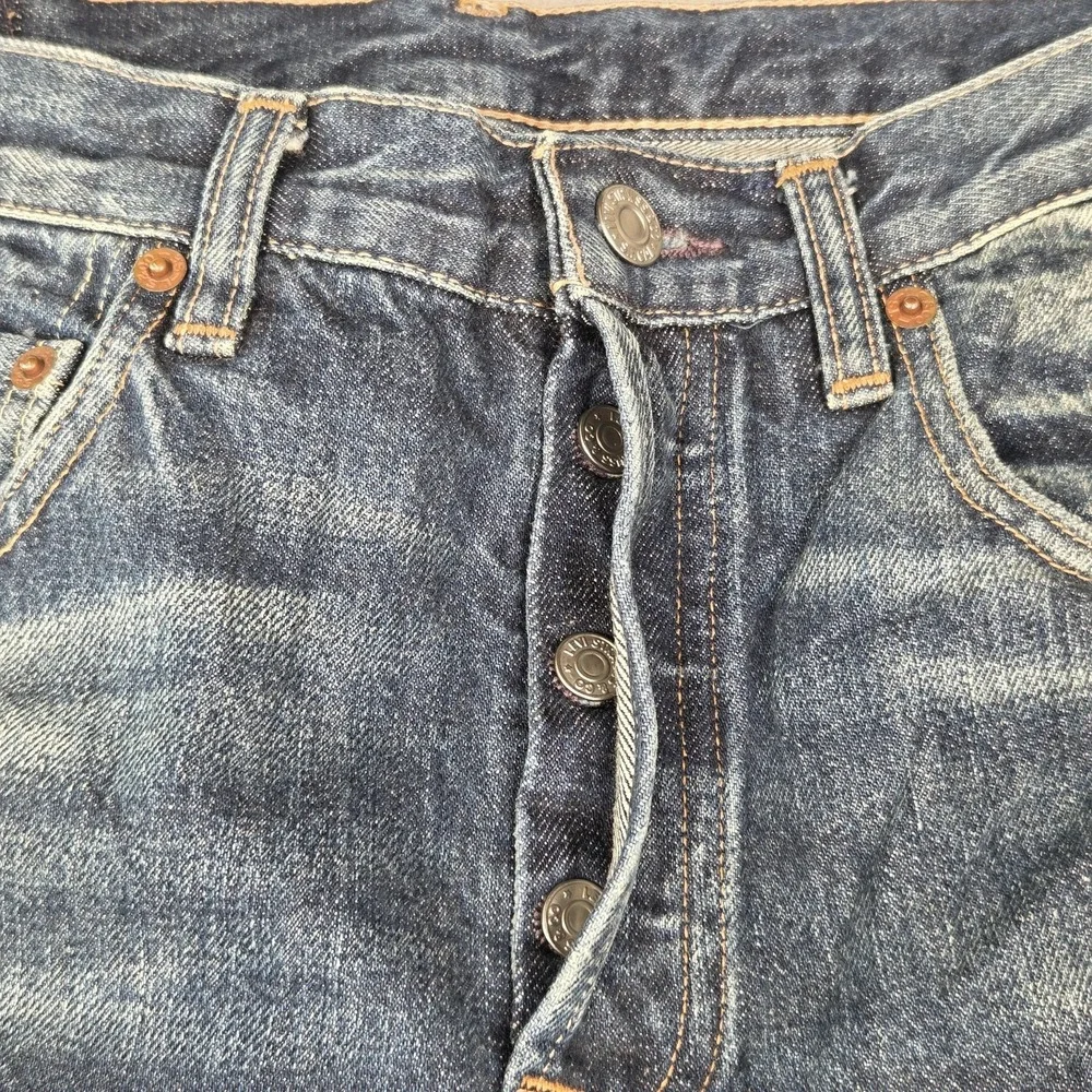 Levis 501 Jeans Mens Selvedge Thrashed‎ Destroyed Raw Hem Fits 27x25
